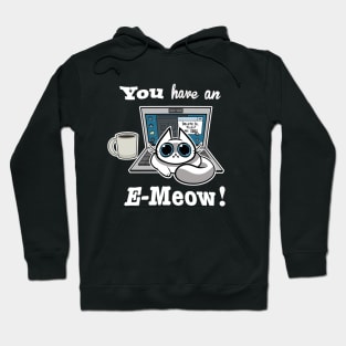 Cat T-Shirt - You have an E-Meow! - White Cat Hoodie